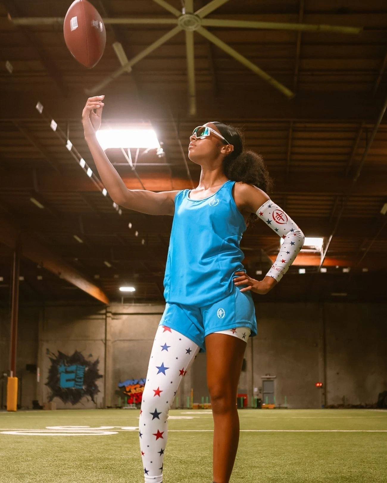 Limited Edition Designer Single - Leg Compression Pant - Flag - Up