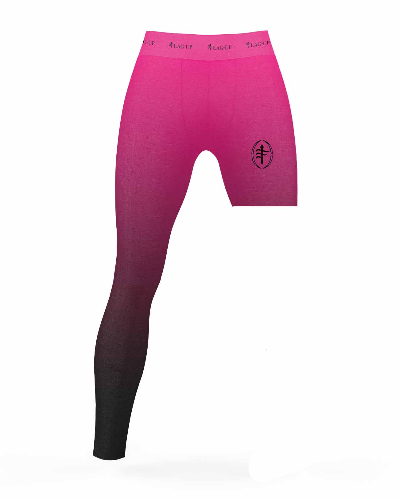 Black and pink gradient designer single-leg compression pant — Flag-Up