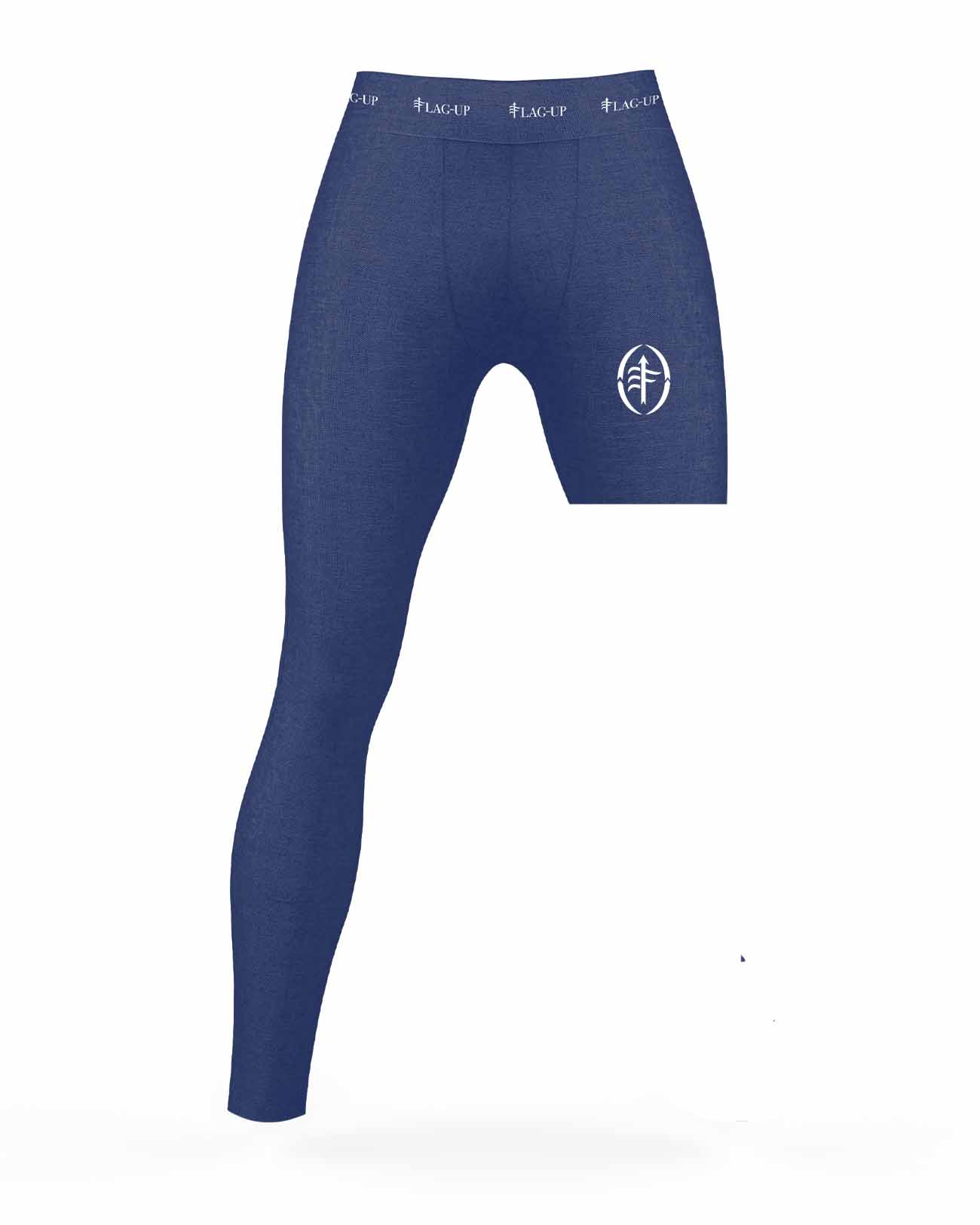 Navy single-leg compression pant for flag football — Flag-Up