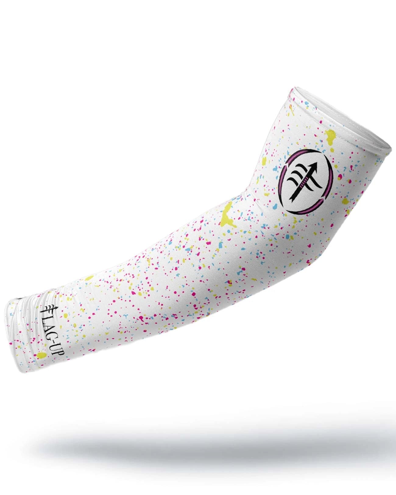 Splatter print performance arm sleeve for girls flag football — Flag-Up