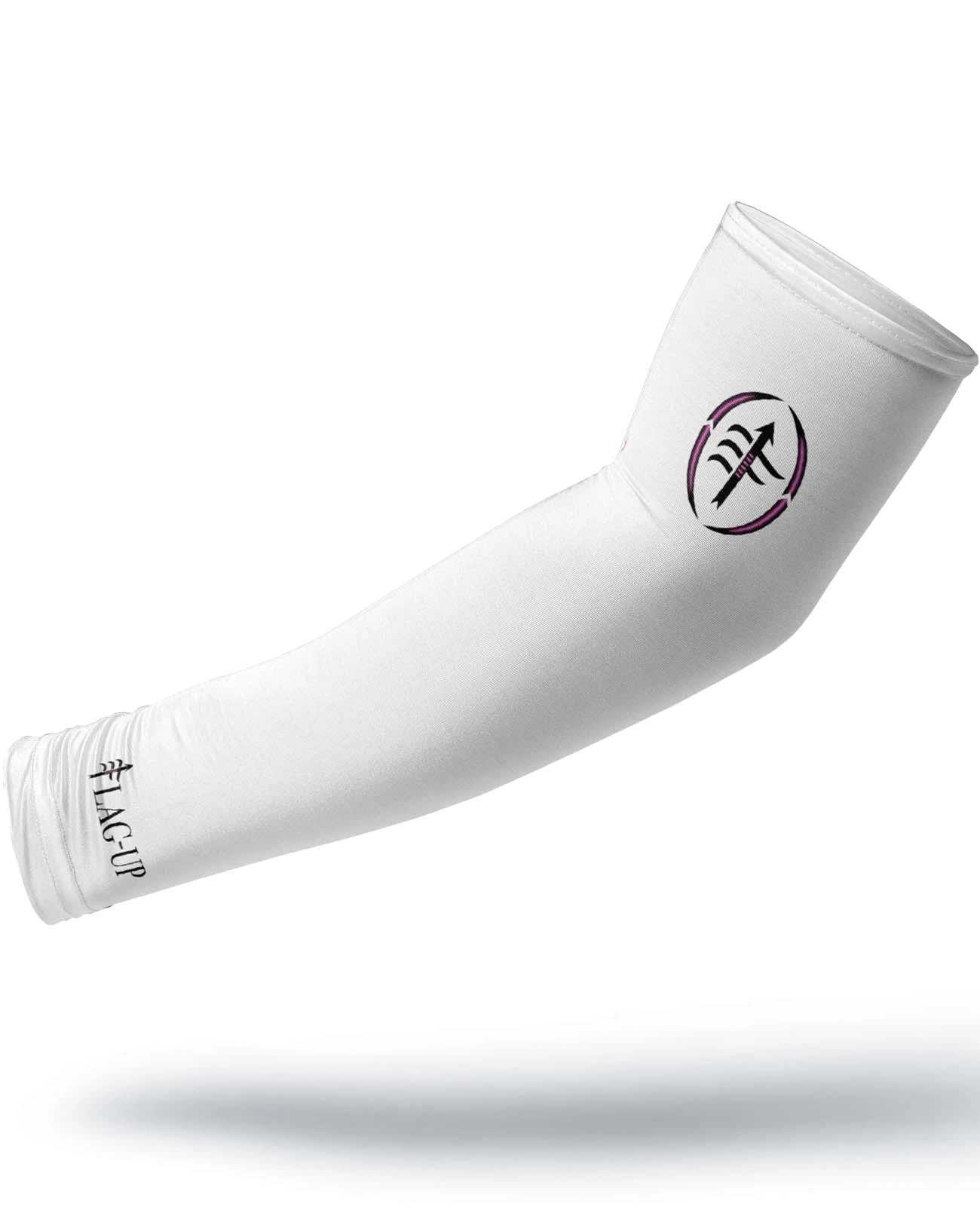 White compression arm sleeve for girls flag football — Flag-Up