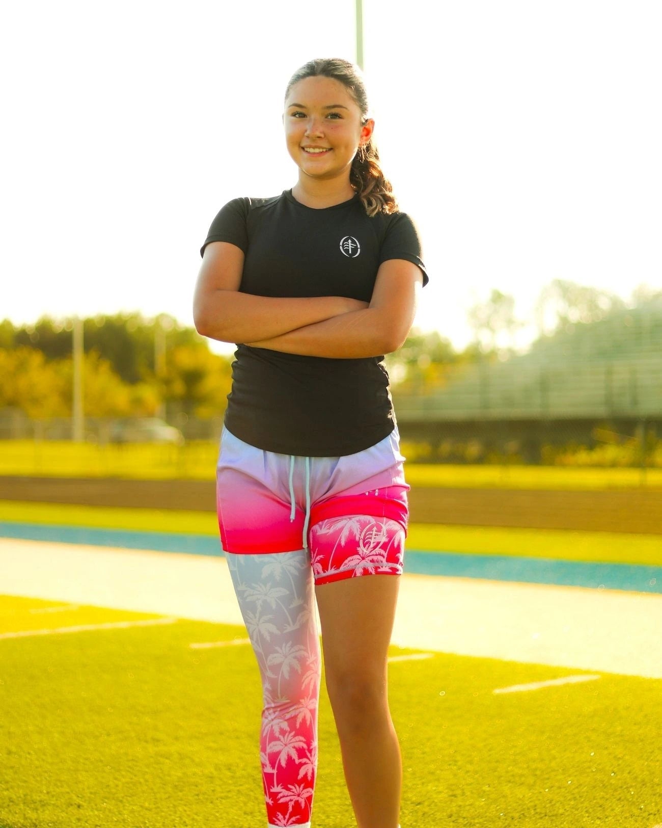 Limited Edition Designer Single - Leg Compression Pant - Flag - Up